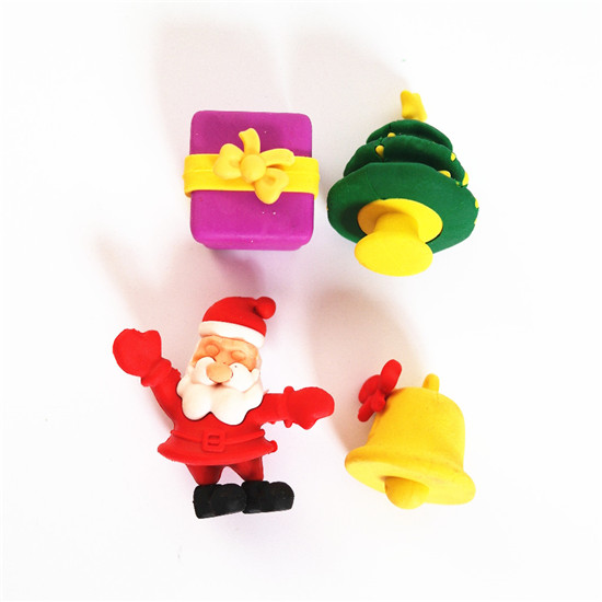 3D Christmas Character Erasers